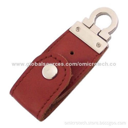 USB Flash Drives with Leather Case, No External Power Required